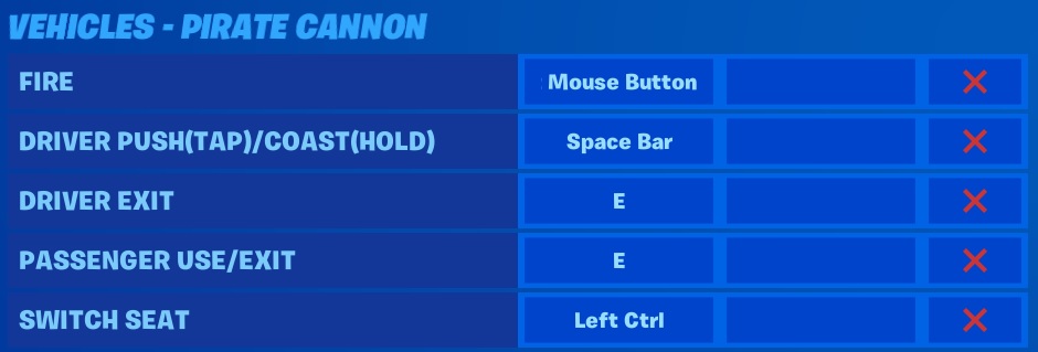 Fortnite Pirate Cannon Keybinds