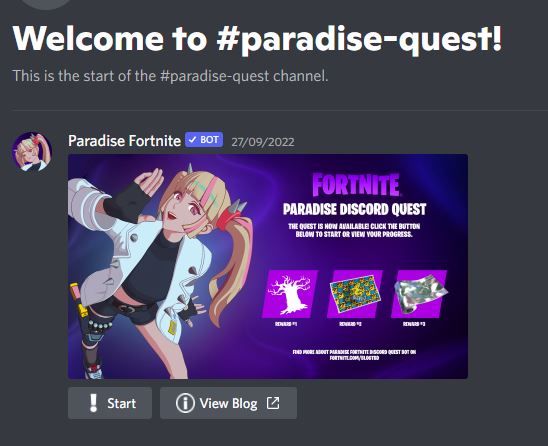 Fortnite Discord Paradise-Quest