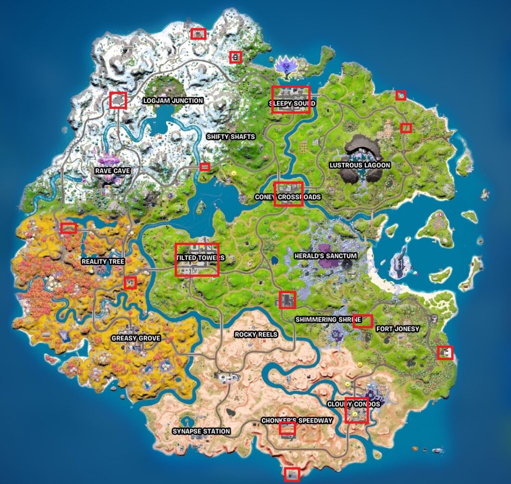 Whiplash Fortnite Locations Map Chapter 3 Season 4