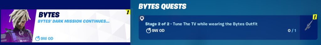 Bytes Quests Part 7 - Stage 2 of 2 - Tune the TV while wearing the Bytes Outfit Bytes Quests Part 7 - Stage 2 of 2 - Tune the TV while wearing the Bytes Outfit