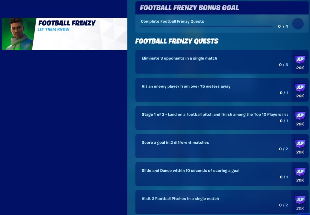 Fortnite - Football Frenzy Bonus Goals