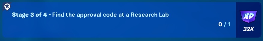 Fortnite - Paradise Bonus Quests - Find the approval code at a Research Lab