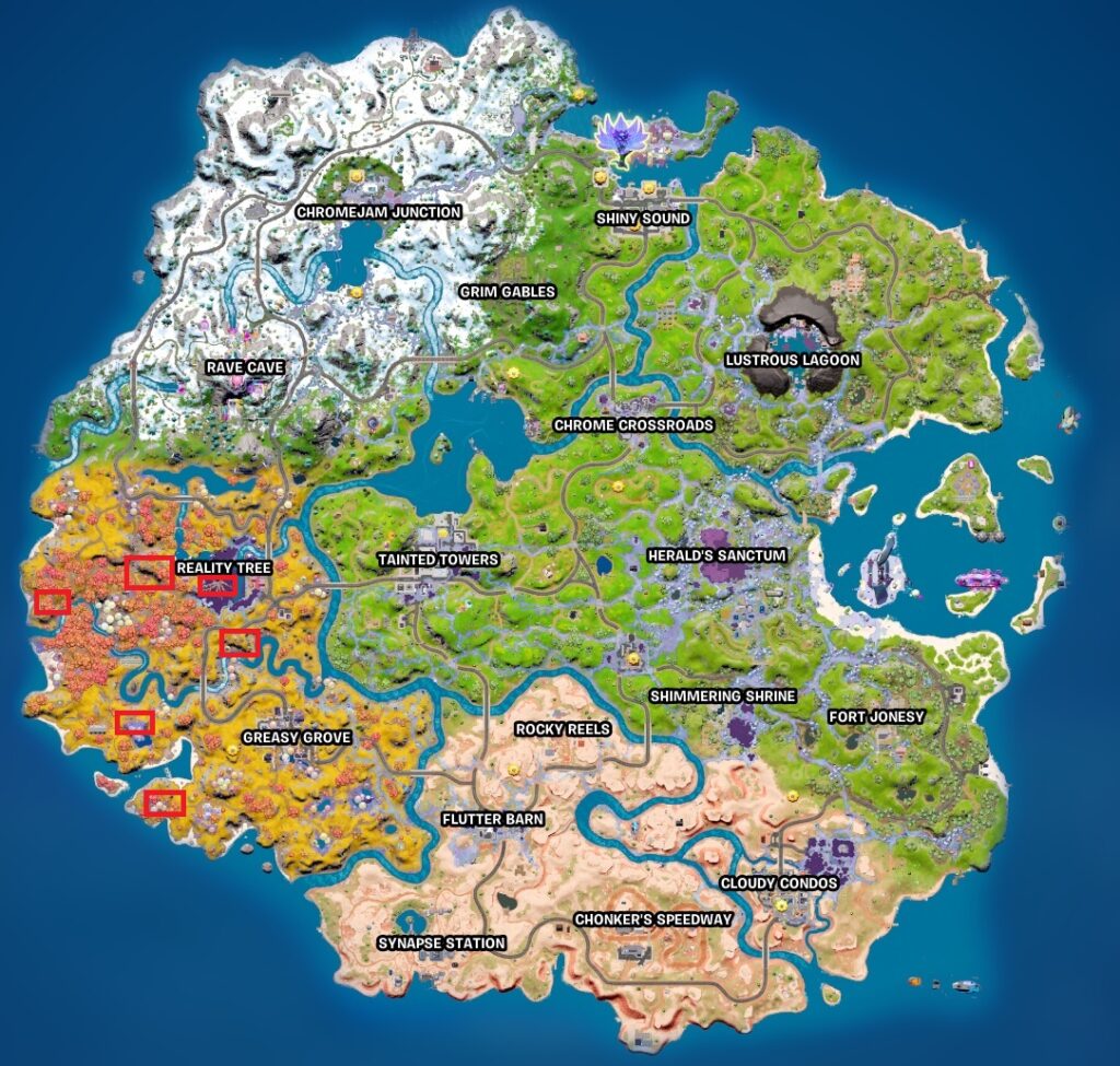 Geysers Fortnite Locations Map Chapter 3 Season 4 v22.40