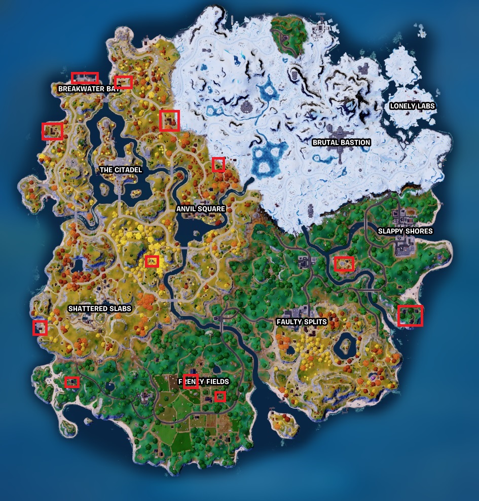 Gas Cans Fortnite Locations Map Chapter 4 Season 1 v23.00