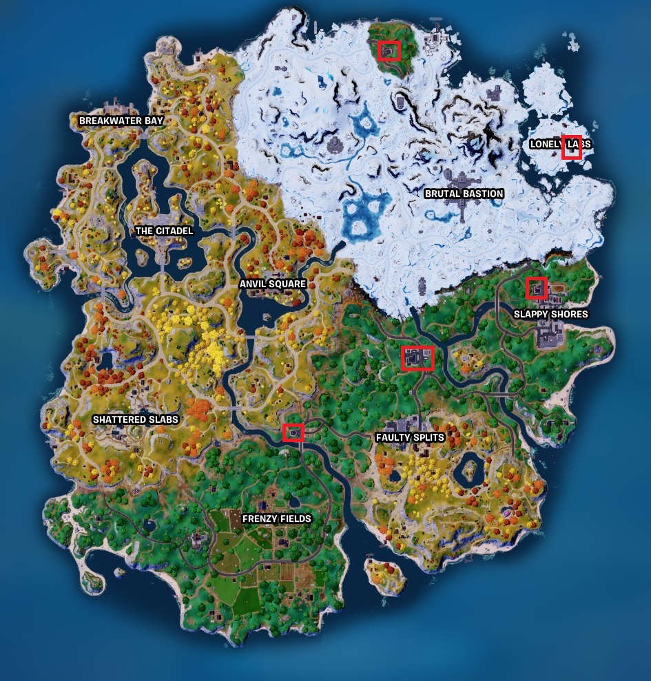 Gas Stations Fortnite Locations Map Chapter 4 Season 1 v23.00