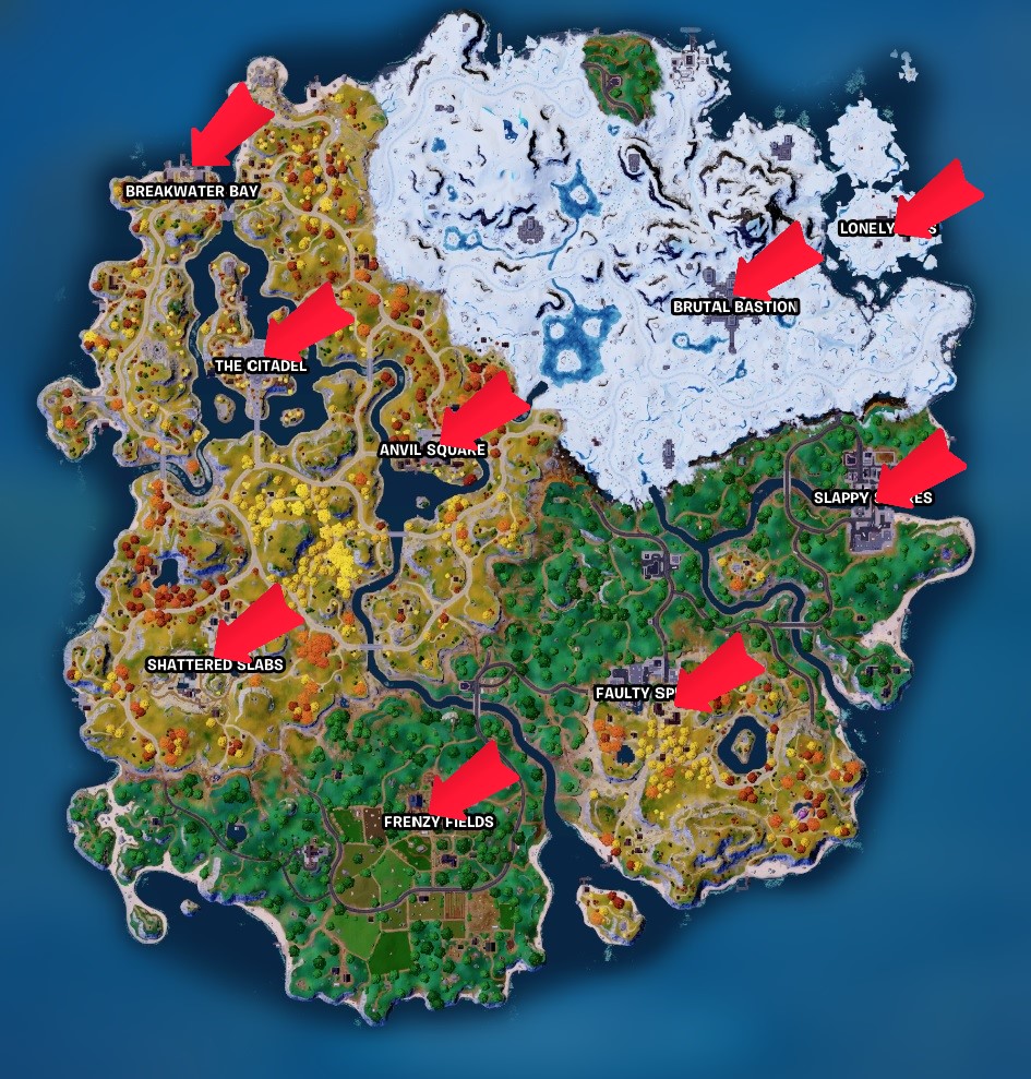 Fortnite - Capture Points - Locations