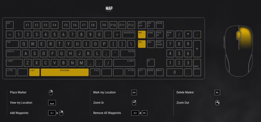 PUBG Keyboard Controls - Map Keys